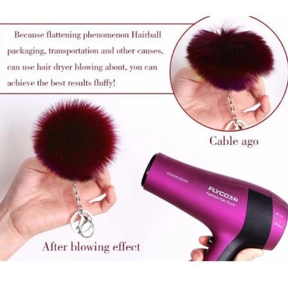 Hot New Item ❤ Cherry Pompom Bag Charm- fuchsia - Picture 3 of 4